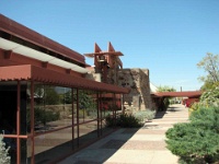 Talisien-West-2009-128  Rear of Living Quarters looking towards cafeteria and Drafting Rooms on left.