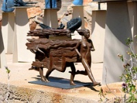 Talisien-West-2009-136  Sculpture in Courtyard outside performing Arts Theater on grounds of Taliesin West Frank Lloyd Wright School of Atchitecture.