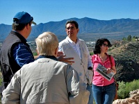 Phoenix-Sedona-2009-002  1st stop on way to Sedona.  Tour Guide & driver, Nate, with Judy and fellow members of tour-group, Francisco y Elena Santiago.  Starting up the path to view the Tuzigoot village remnants. http://www.nps.gov/tuzi