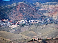 Phoenix-Sedona-2009-019  'J' on hillside is for the Town of Jerome.  As viewed from the Tuzigoot site.